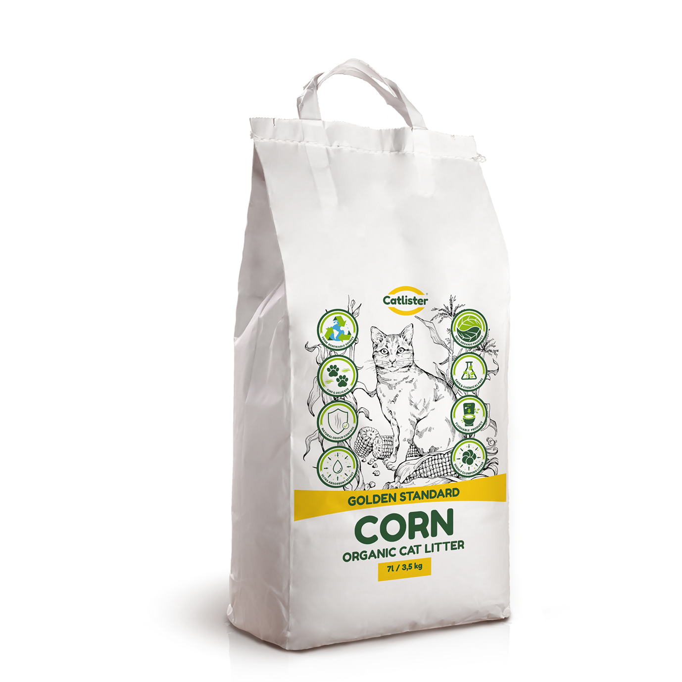 Golden standard organic corn cat litter