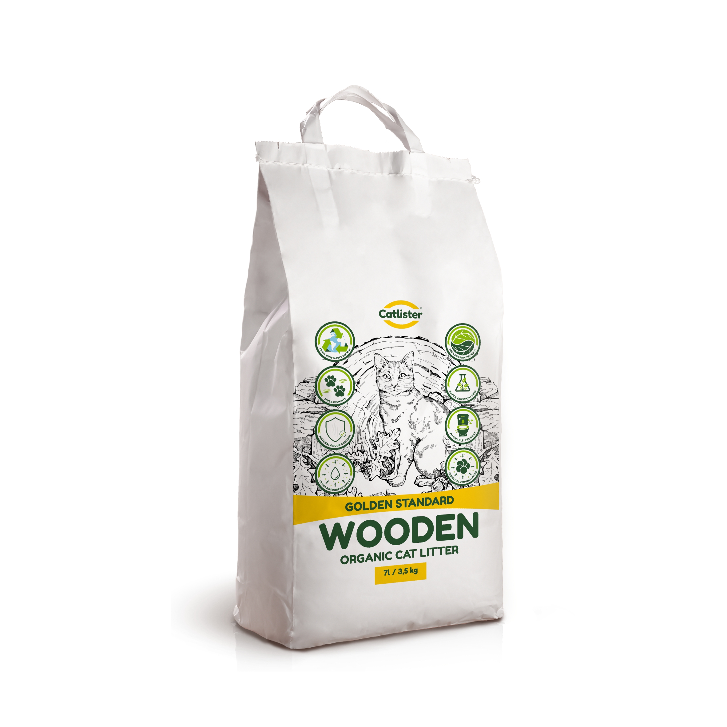  Golden standard organic wooden cat litter