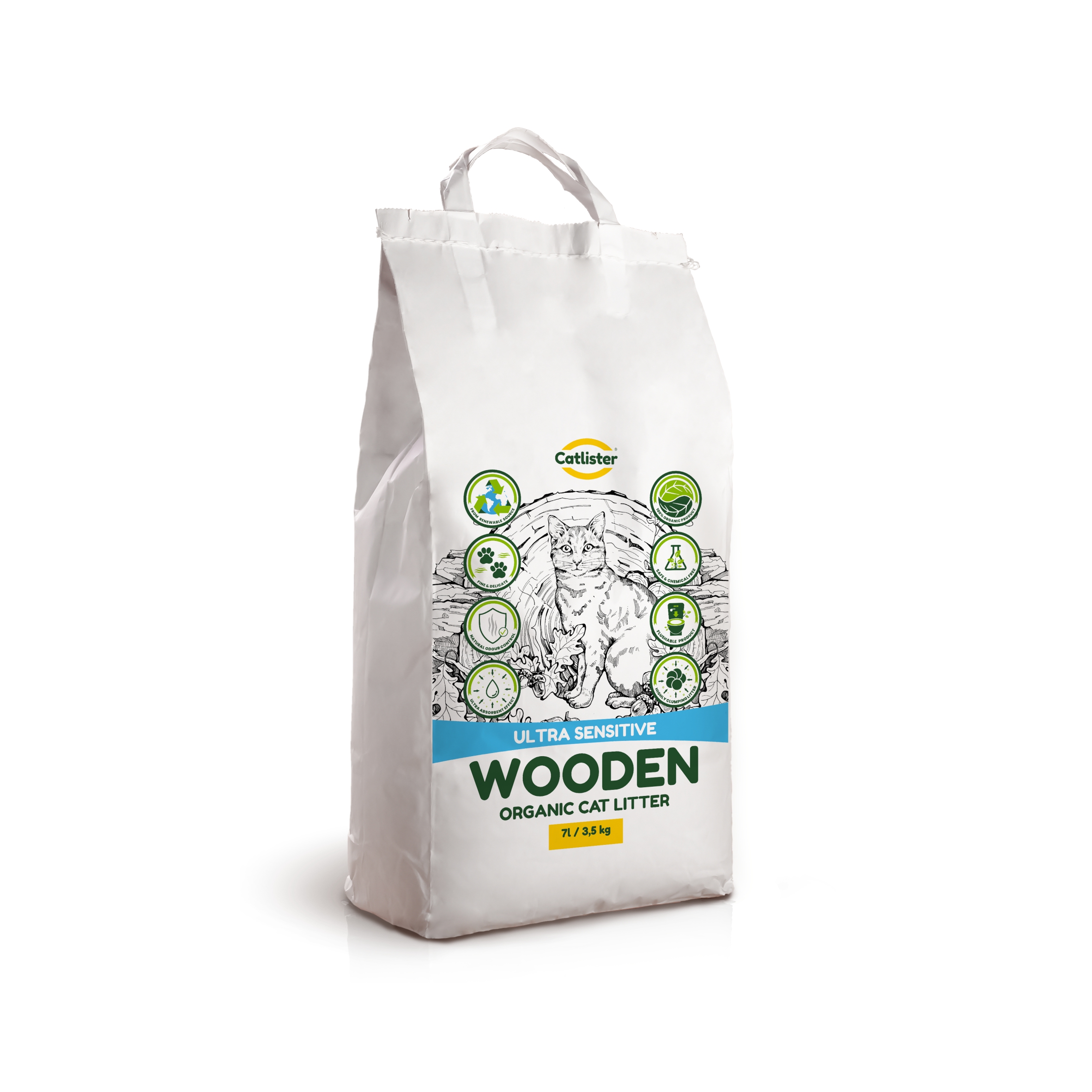Ultra sensitive organic wooden cat litter