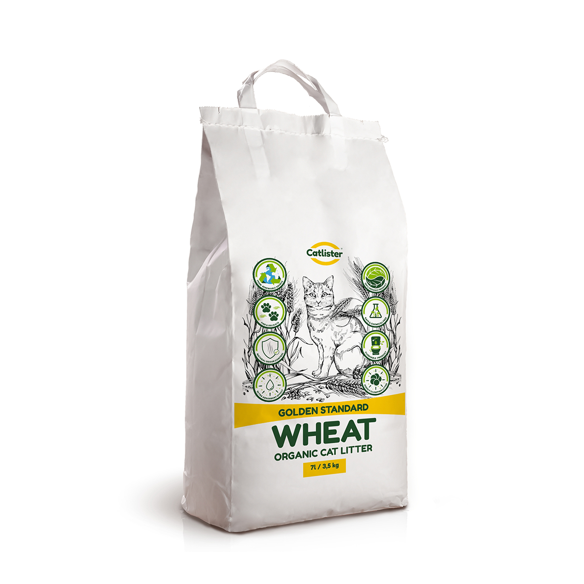 Golden standard wheat organic cat litter